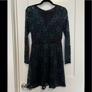 Material Girl Green & Black Lace Dress